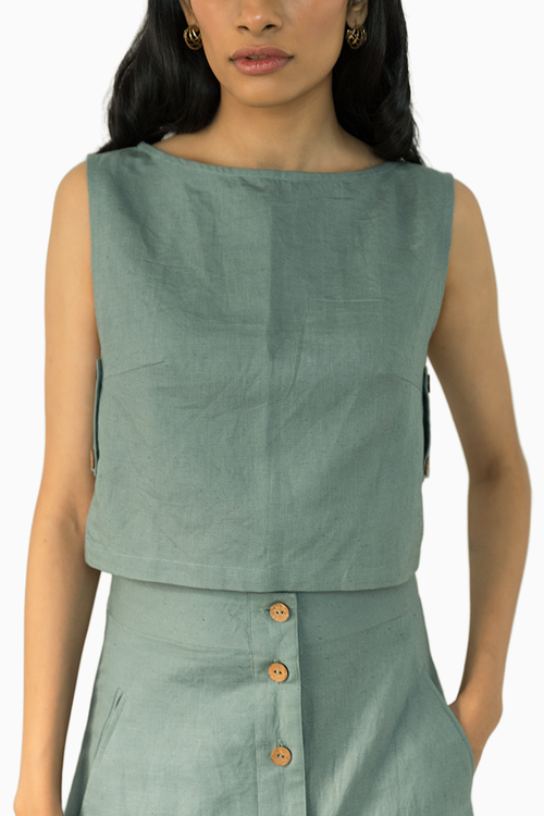 Boat Neck Crop Top