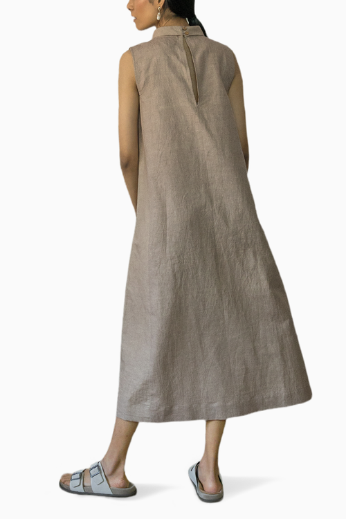 High-Neck A-Line Dress