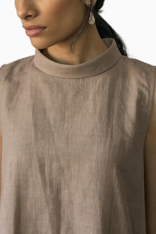 High-Neck A-Line Dress