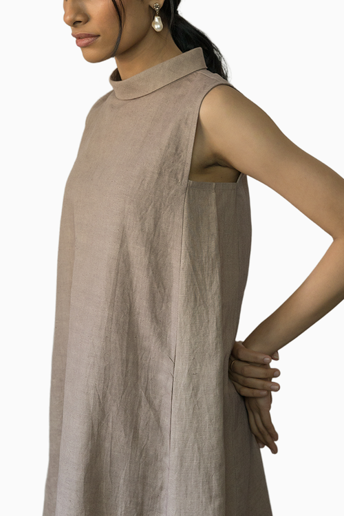 High-Neck A-Line Dress