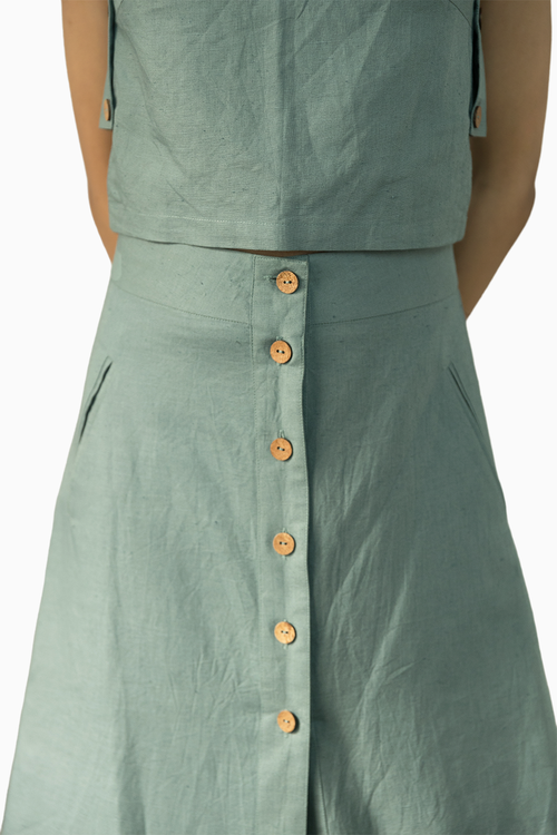 Button-Down Midi Skirt