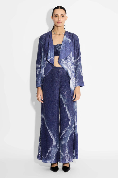 Amorphous Blue Jacket And Pant Set