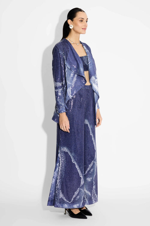 Amorphous Blue Jacket And Pant Set