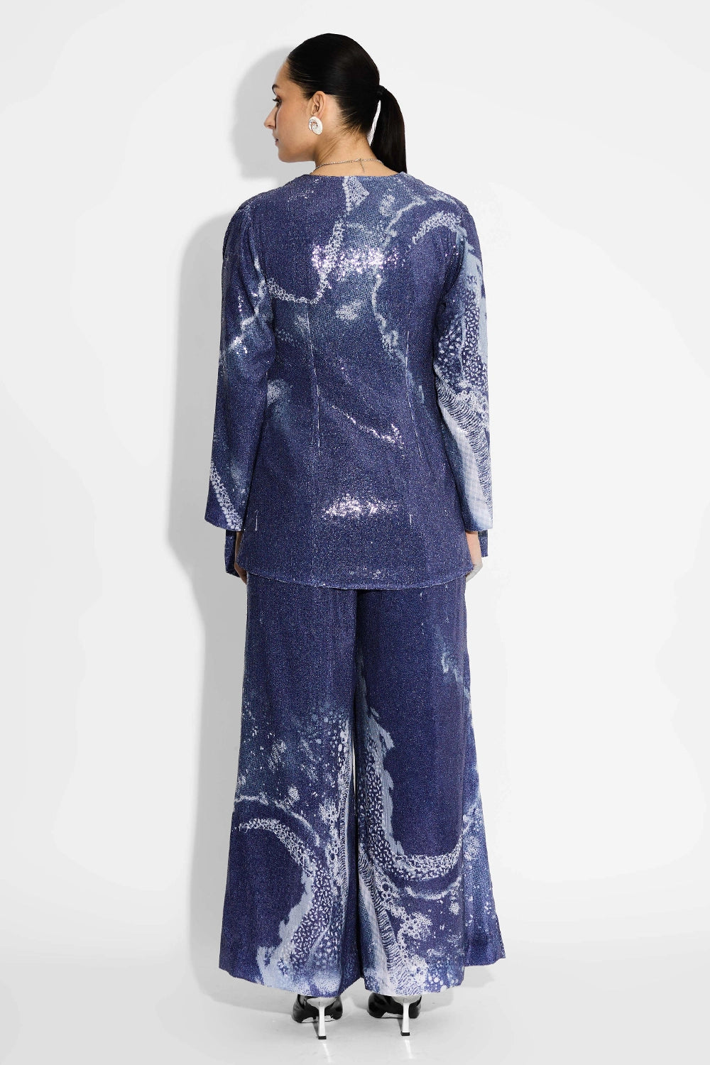 Amorphous Blue Jacket And Pant Set