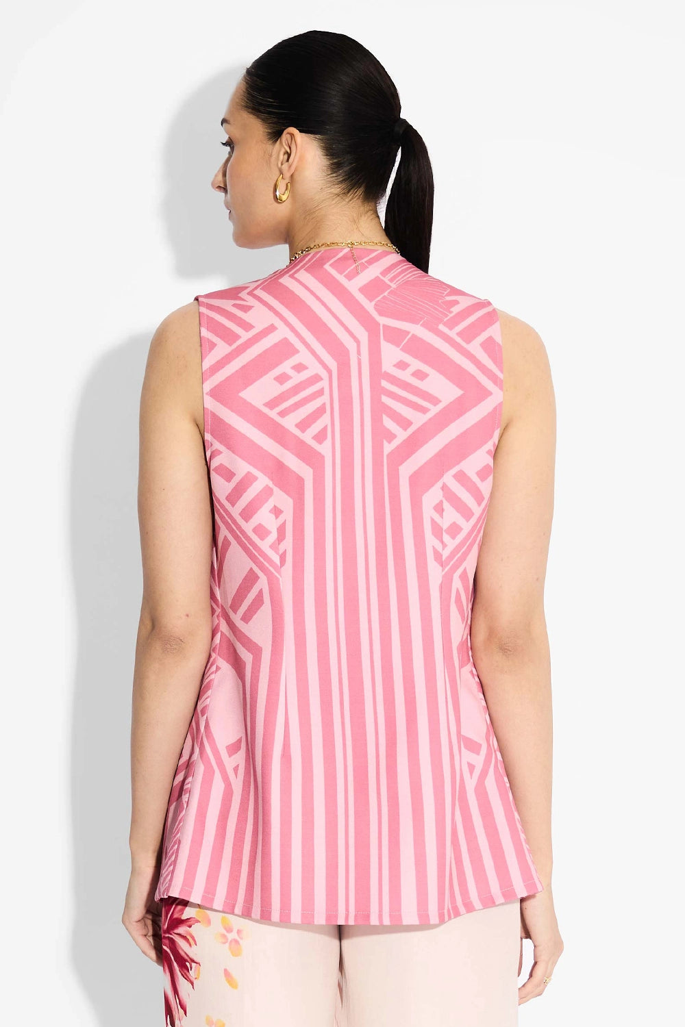 Prink Stripe Lapel Coverup