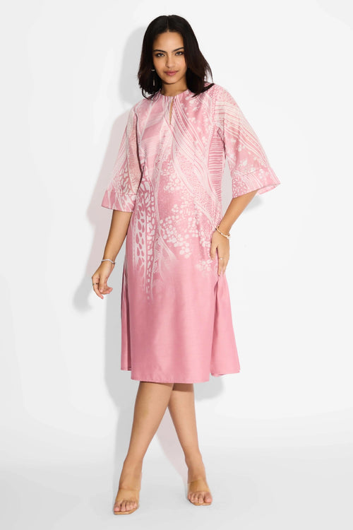 Pink Swirl Print Dress