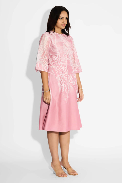 Pink Swirl Print Dress