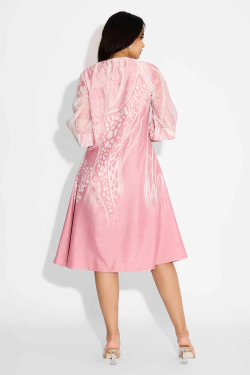 Pink Swirl Print Dress