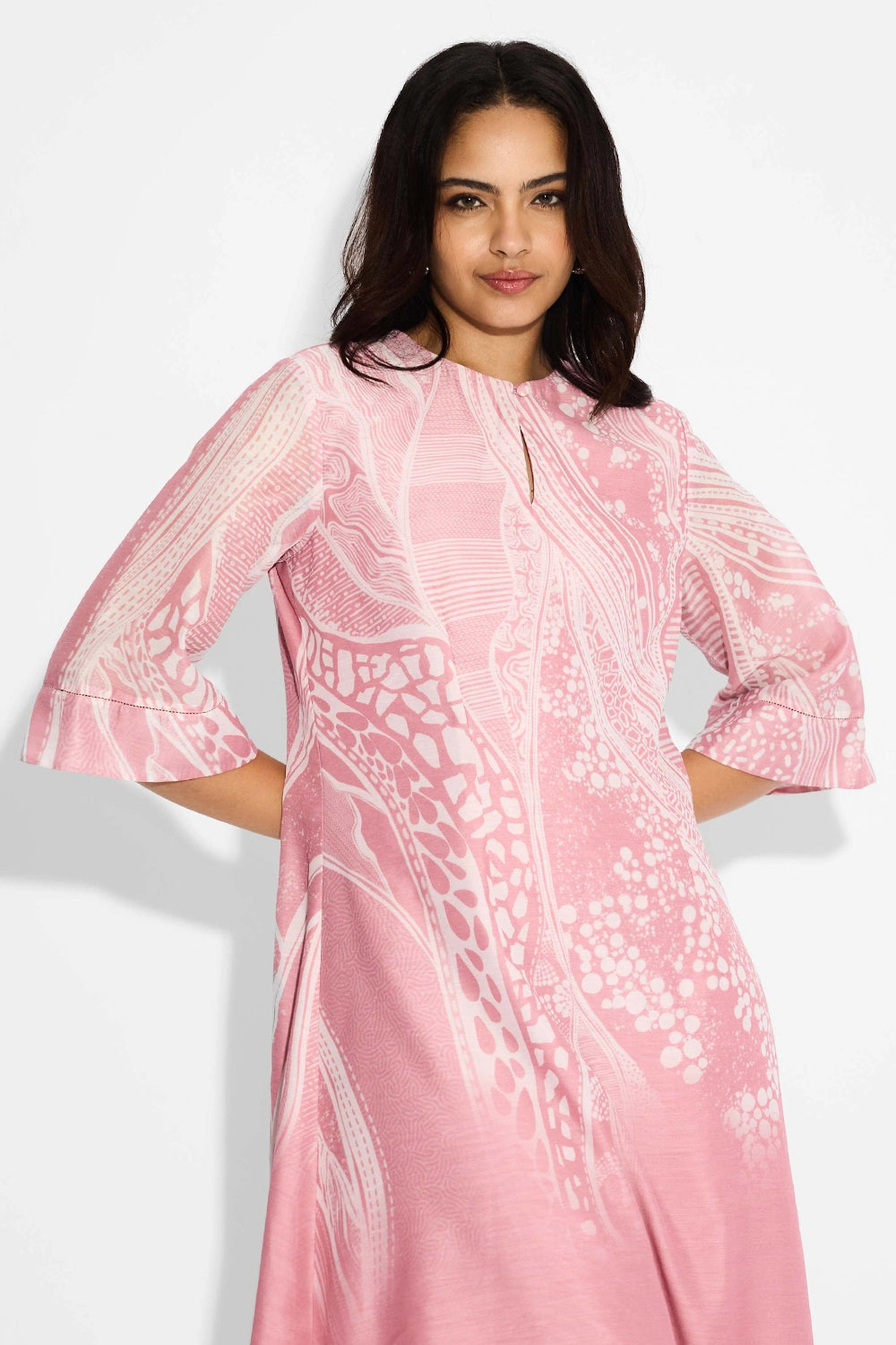 Pink Swirl Print Dress