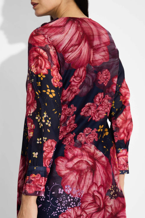 Blue Floral Straight Kurta