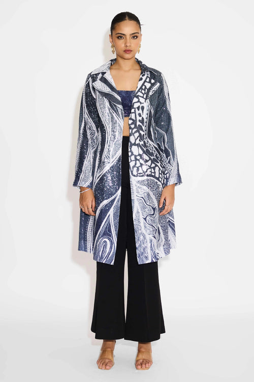Ombre Sequin Trench Coat