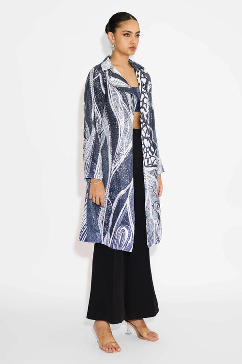 Ombre Sequin Trench Coat