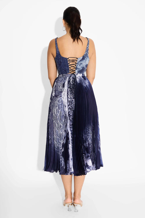 Blue Swirl Corset And Skirt Set