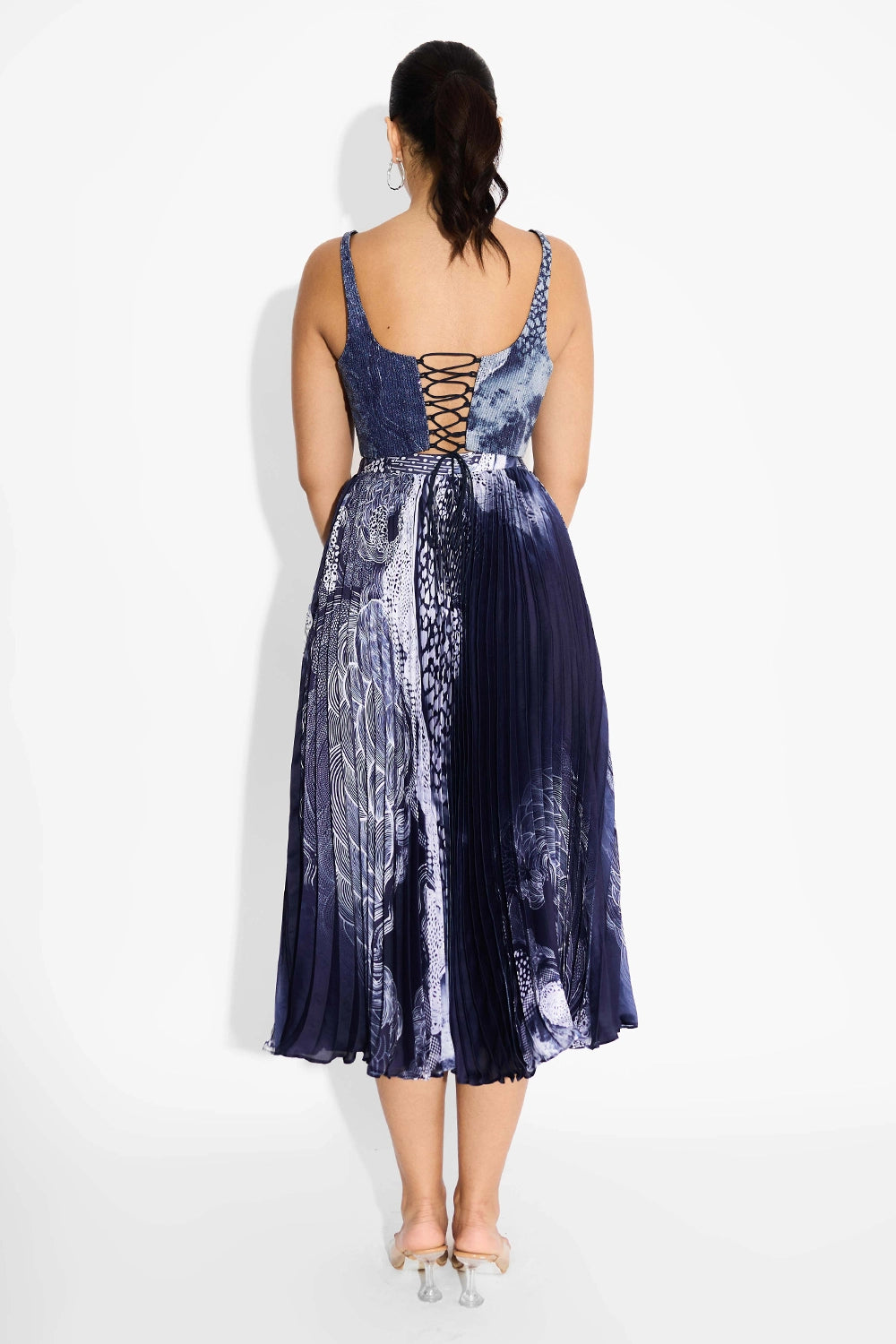 Blue Swirl Corset And Skirt Set