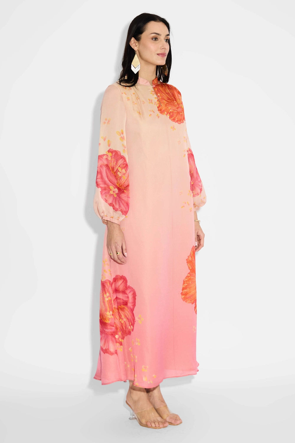 Pink Ombre Floral Dress