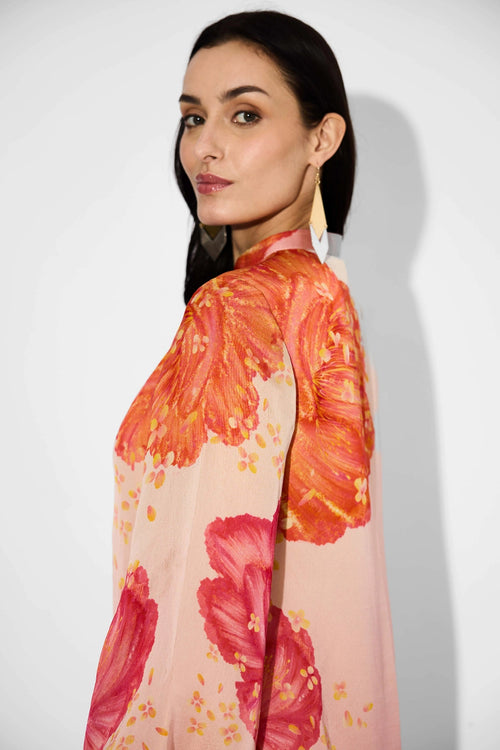 Pink Ombre Floral Dress