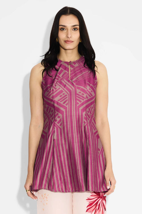 Mauve Pink Stripe Tunic
