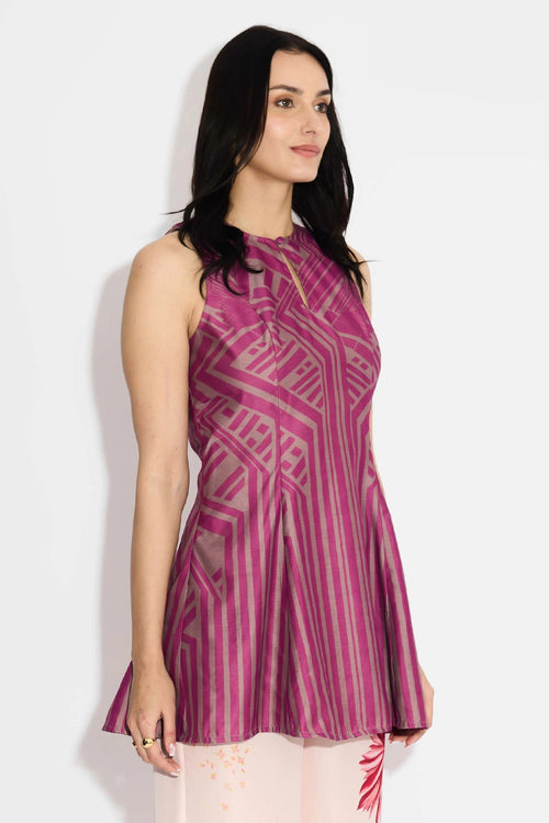 Mauve Pink Stripe Tunic