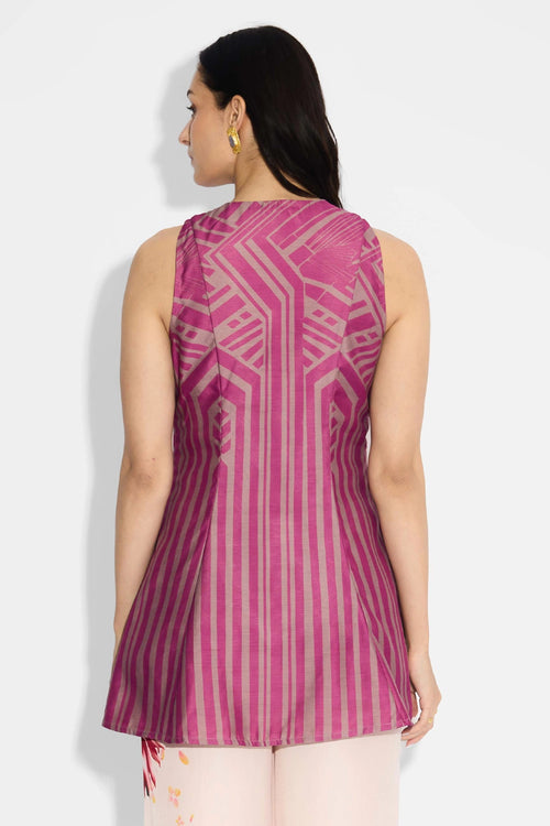 Mauve Pink Stripe Tunic