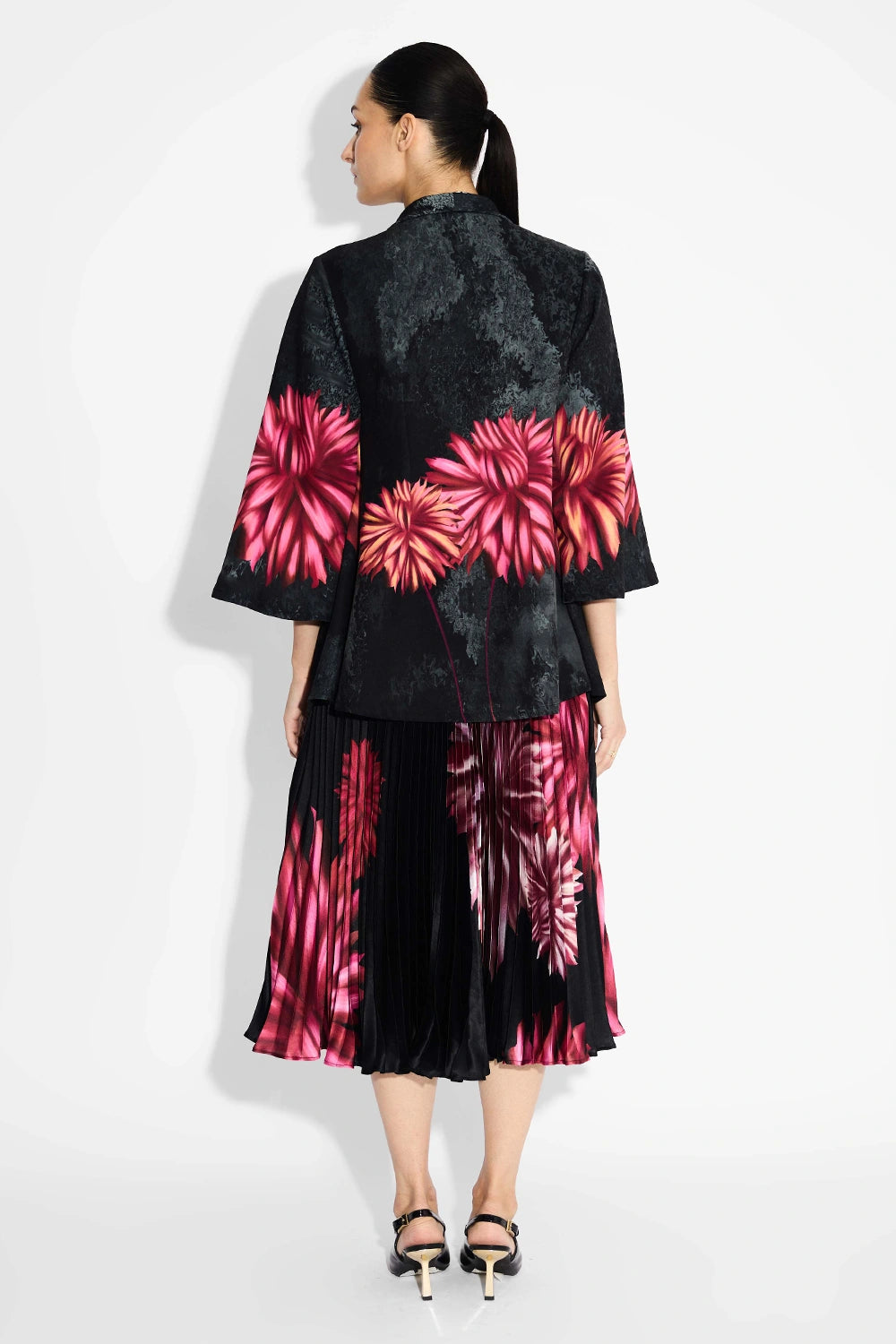 Floral Coverup And Sunrise Skirt Set
