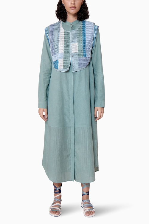Shirt Dress with Bib
