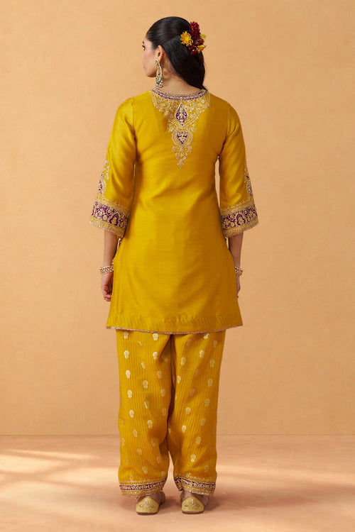 Adeela Mustard Kurta with Salwar and Dupatta