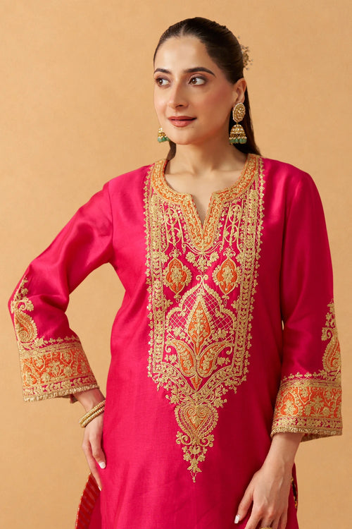 Adeela Hotpink Kurta with Salwar and Dupatta