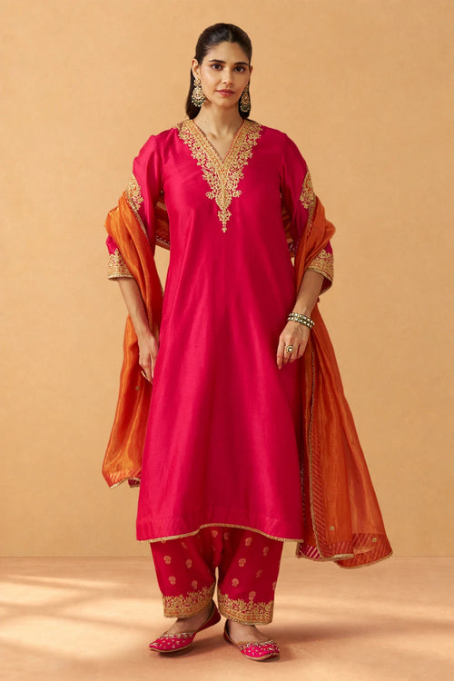 Liana Hotpink Chauga with Salwar and Dupatta