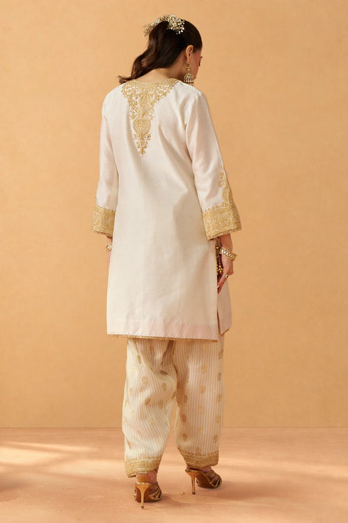Adeela Daisy Ivory Kurta with Salwar and Dupatta