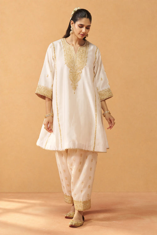 Maahgul Daisy Ivory Kalidaar Chauga with Salwar and Dupatta