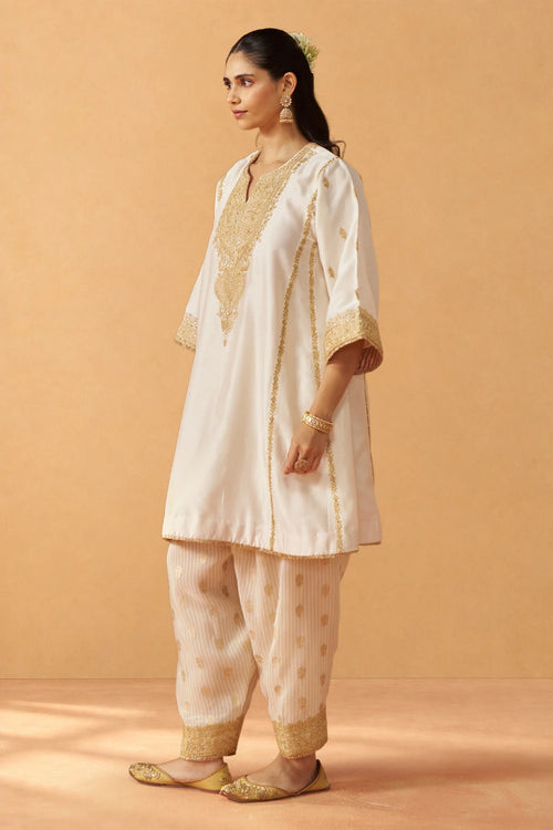 Maahgul Daisy Ivory Kalidaar Chauga with Salwar and Dupatta