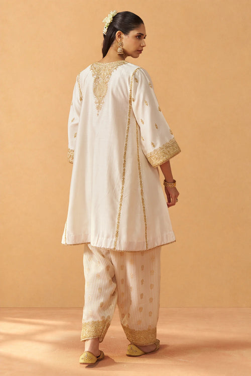 Maahgul Daisy Ivory Kalidaar Chauga with Salwar and Dupatta