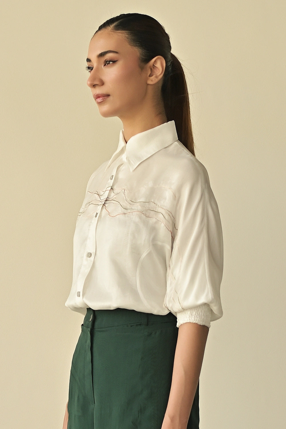 Flat Pvc Line Shift Shirt