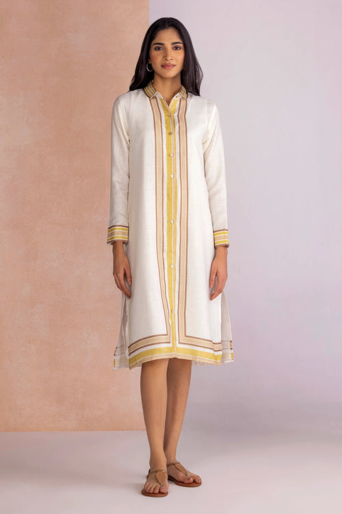 Stripe Drama Citrus Dust Shirt Dress