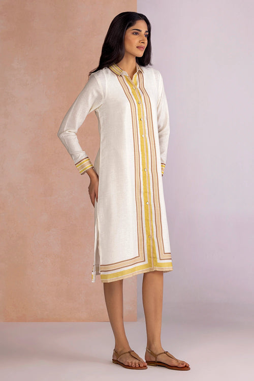 Stripe Drama Citrus Dust Shirt Dress