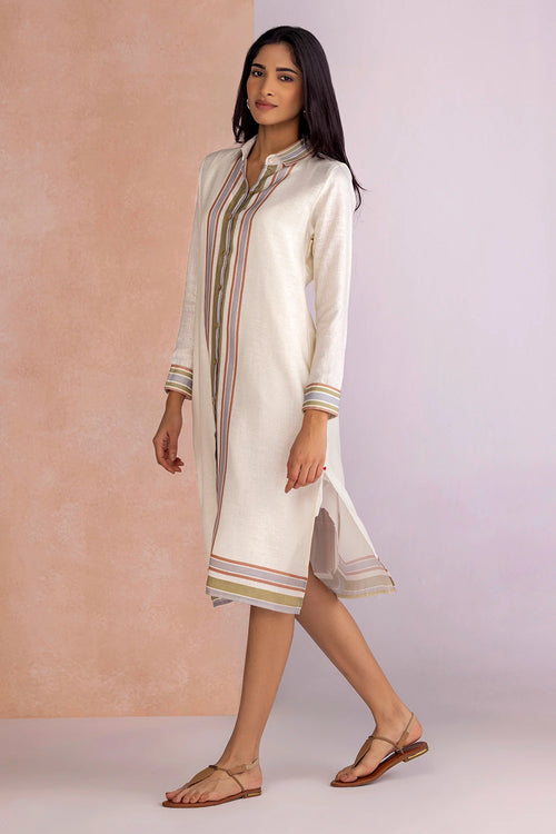 Stripe Drama Earth Shirt Dress