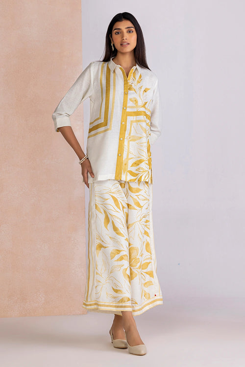 La Feuille Beige Burn Shirt Co-ord Set