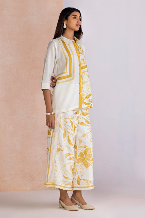 La Feuille Beige Burn Shirt Co-ord Set