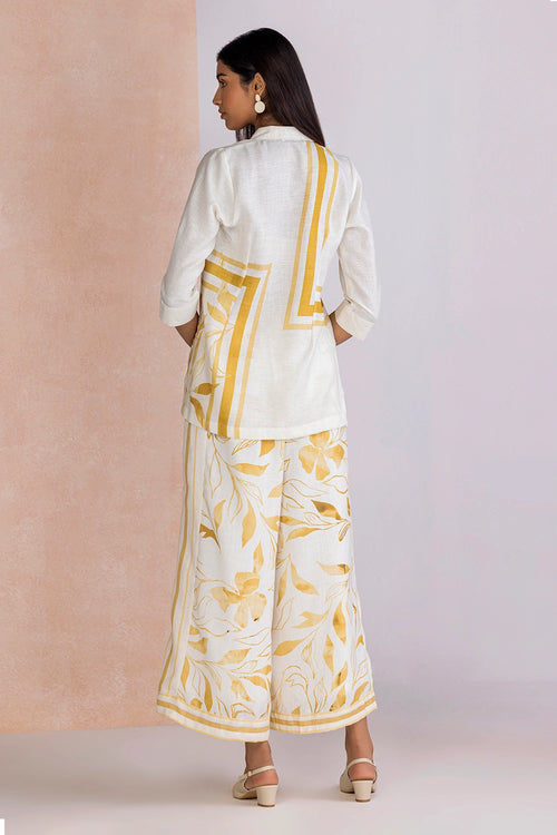 La Feuille Beige Burn Shirt Co-ord Set