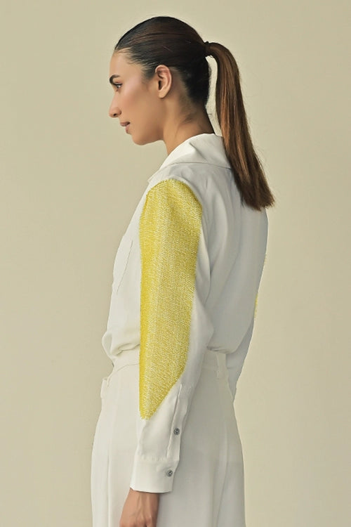 White Night Sky Patch Pocket Shirt