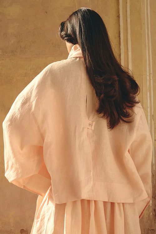 Rumi Tie Up Peach Shirt
