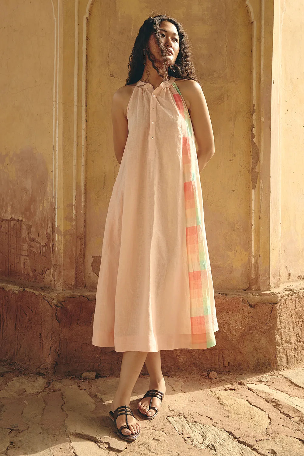 Aira Panel Peach Dress