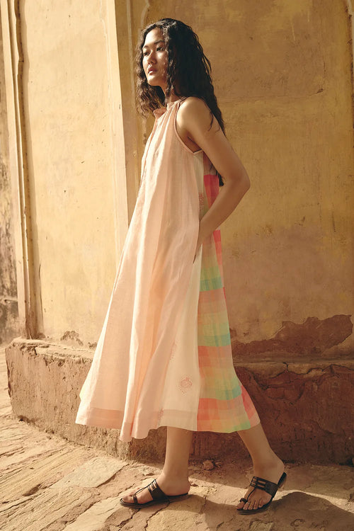 Aira Panel Peach Dress