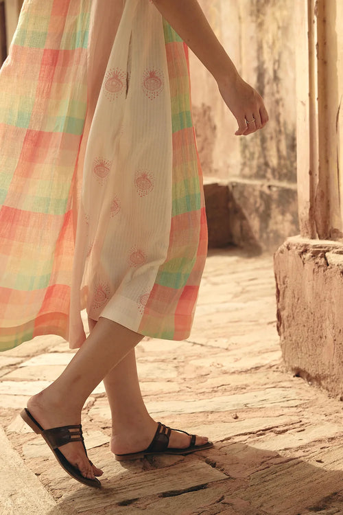 Aira Panel Peach Dress