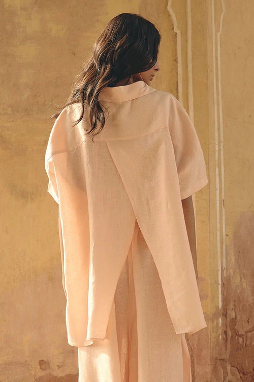 Amara Back Open Peach Shirt