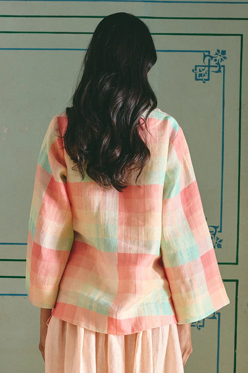 Bianca Embroidered Check Top