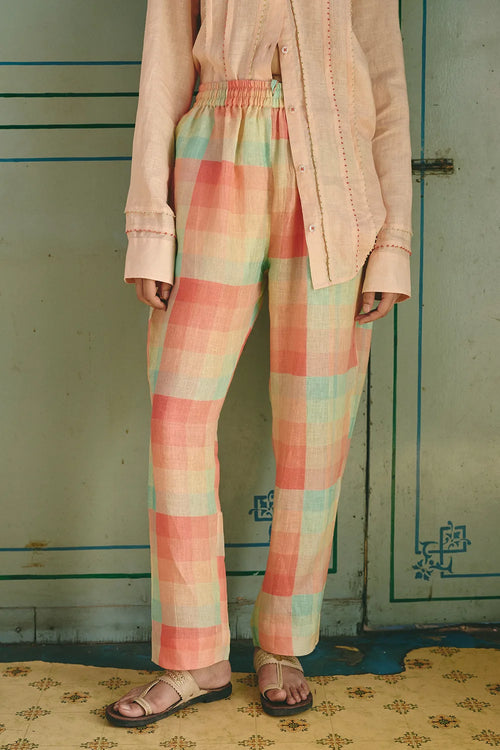 Eda Elasticated Check Pants