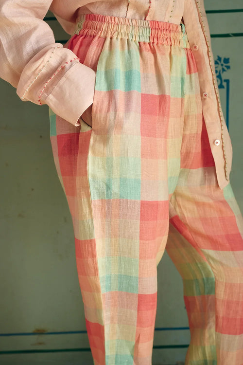 Eda Elasticated Check Pants