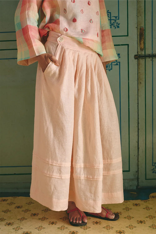Ami Pleated Peach Skirt