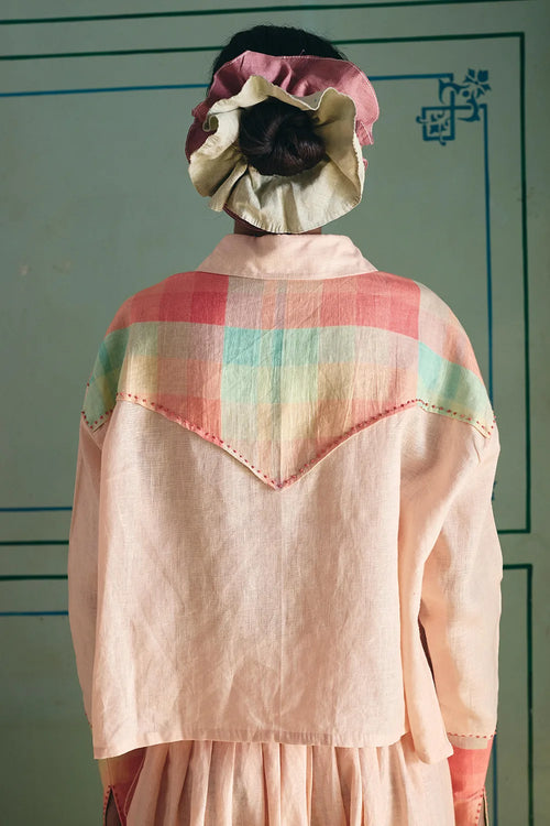 Bat Checkered Peach Shirt